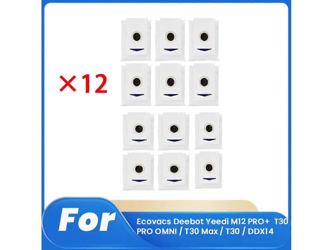 Conjunto De 12 Sacos De Pó Para Aspirador De Pó M12 Pro+ T30 Pro Omni / T30 Max / T30 / Ddx14_ptg