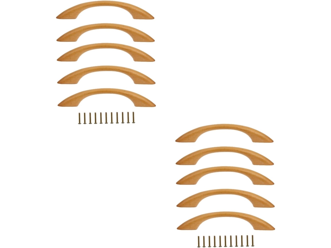 Conjunto Genérico De 10 Puxadores Simples E Modernos Para Gavetas, Estilo Nórdico, Em Madeira, Para Portas De Armários E