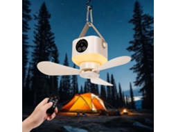 Ventilador De Teto Portátil Com Luzes E Controle Remoto, 4 V, Portátil, Controle Remoto, Recarregável, Usb, Velocidades, Temporizador
