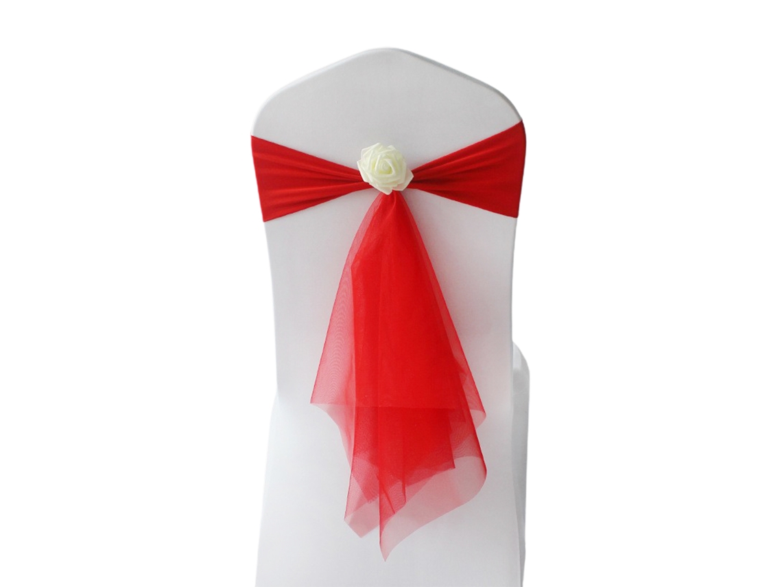 Faixas Elásticas Florais para Cadeiras Reutilizáveis para Casamento Evento Festa | S/MARCA