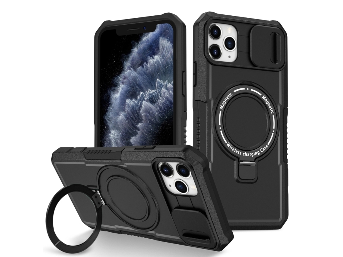 Capa Zruxe Compativel Com Iphone 11 Pro Max (camshield Deslizante - Magsafe - Tpu Hybrid Pc - Preto)