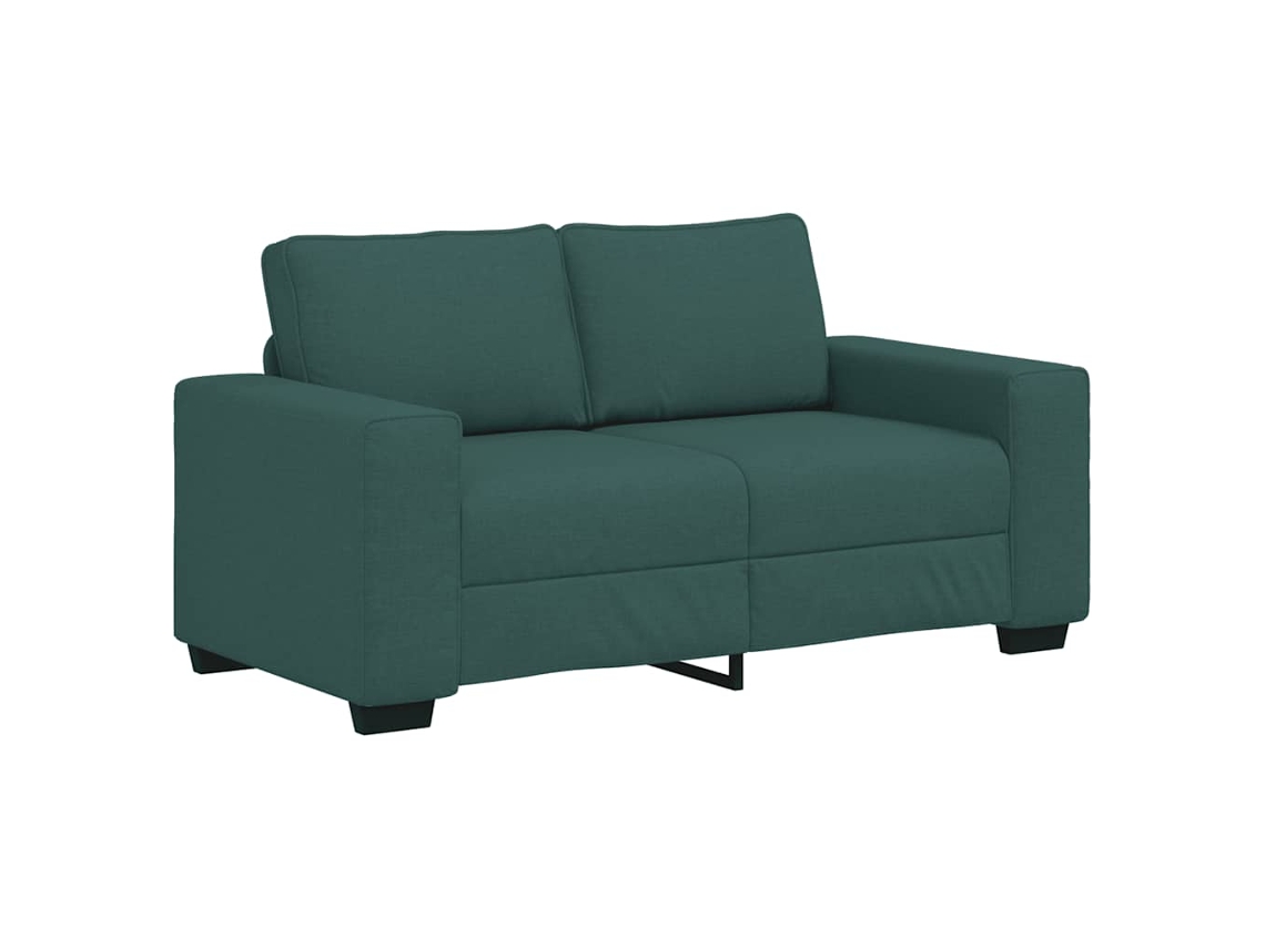Conjunto de Sofá de 3 Peças com Almofadas em Tecido Verde Escuro SYFAX