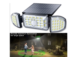 Lâmpada Solar Mural com Sensor de Movimento 164LEDs IP65 3 Modos Jardim Pátio