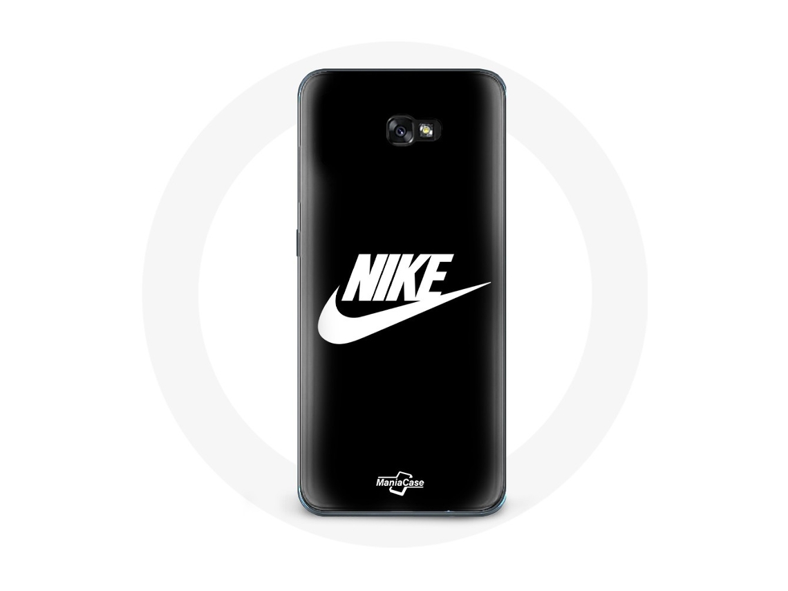 Capa para Samsung Galaxy A3 2017 Nike logotipo Branco Fundo preto