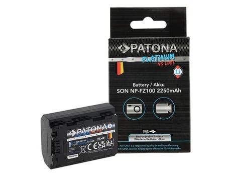 Bateria Patona Np Fz100 Usb Com Entrada Us (1360 Platina 2250 Mah)