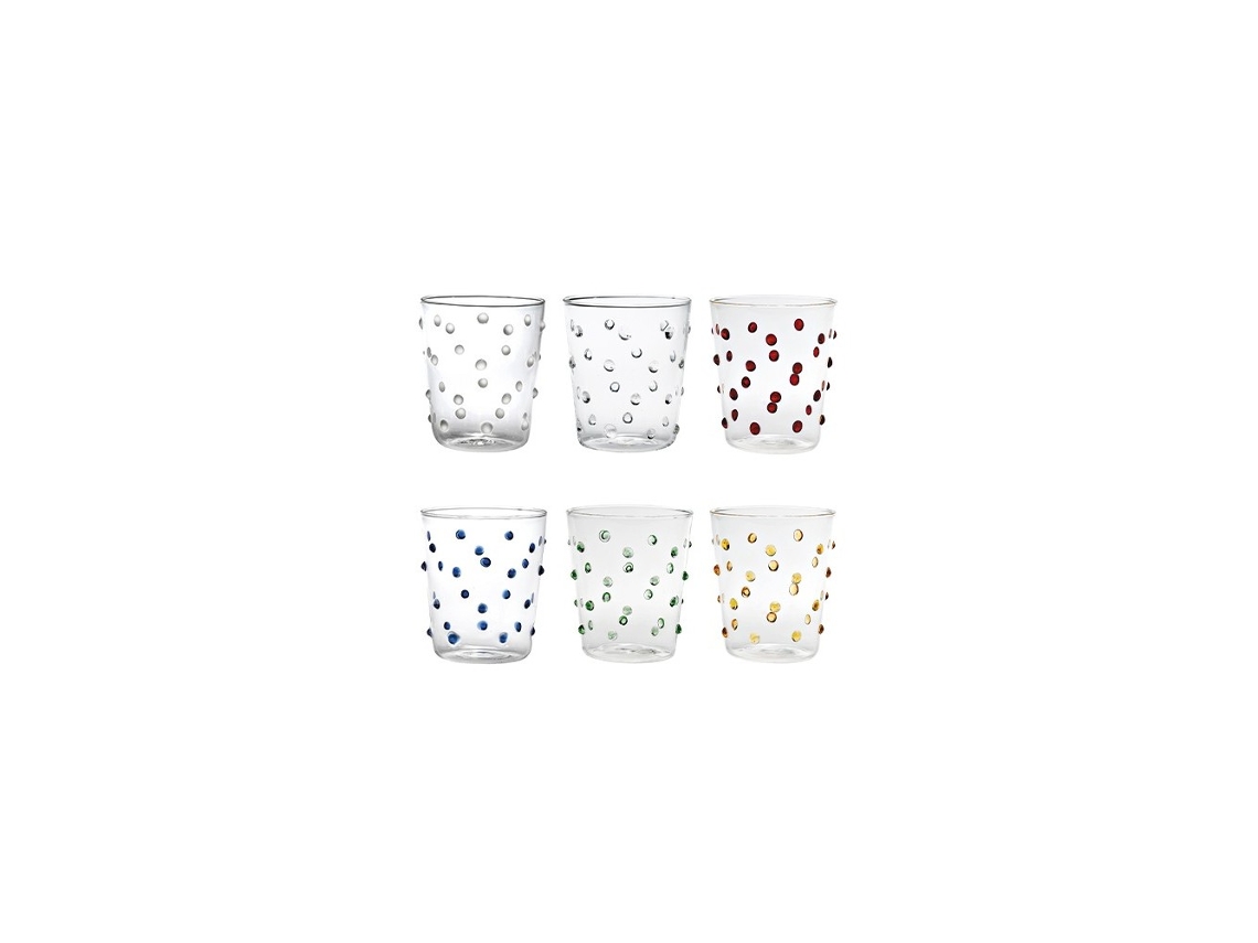 Copo Zafferano Party Tumbler 45 Cl Multicolor Conjunto De 6 Peças De Vidro