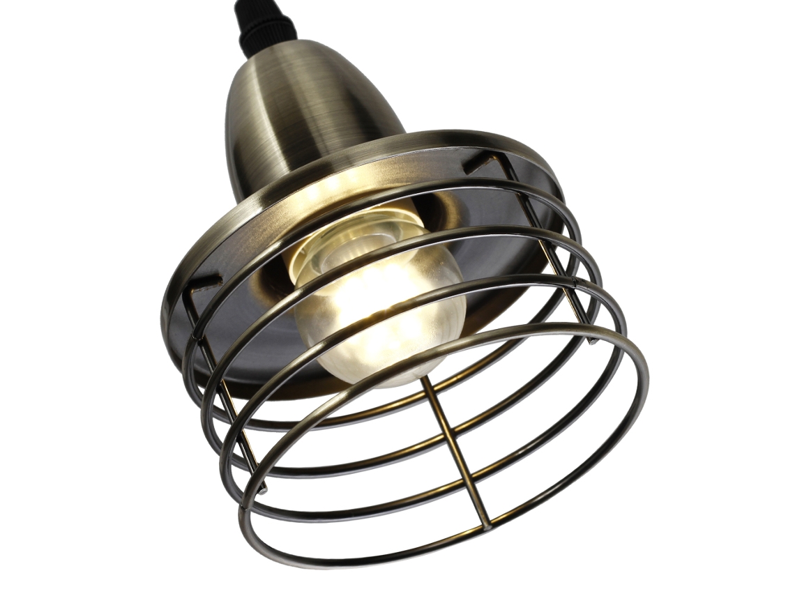 Rebe-lâmpada Pendente Industrial Estilo Gaiola De Pássaro 40w (máx.) Base E26 Ac110-120v Para Quarto, Sala, Café, Restaurante