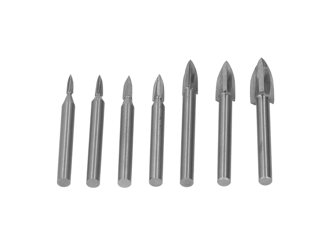 7 Brocas de Gravação com Haste 6mm para Madeira