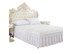 Saia de Cama Elástica com Volante para Cama King