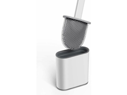Escova Sanitária de Silicone com Suporte, Antibacteriana, Branca AQUAFORGE
