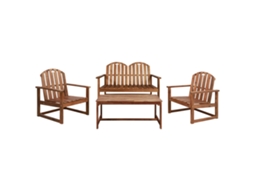 Pcs Conjunto Lounge Exterior Madeira Acácia Maciça Dkd Home Decor