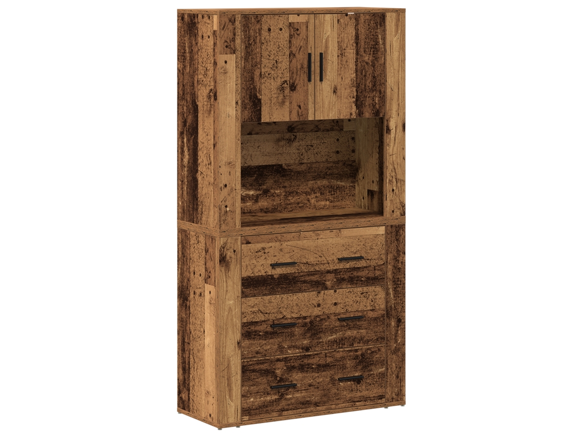 Conjunto 1 Armazenamento Da Estante Vidaxl Castanho Derivados De Madeira (80 X 33 X 150 Cm)