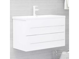 Vidaxl Armário Lavatório 80x38,5x48 Cm Derivados De Madeira Branco