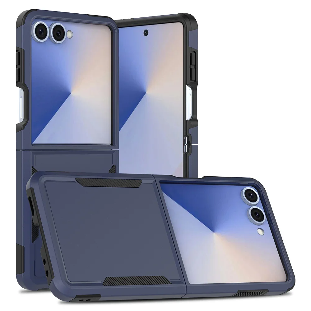 (azul Escuro, Galaxy Z Flip7) Capa Rígida E Elegante Com Revestimento Eletroplástico Em Cristal, Resistente A Impactos, Para Celulares.