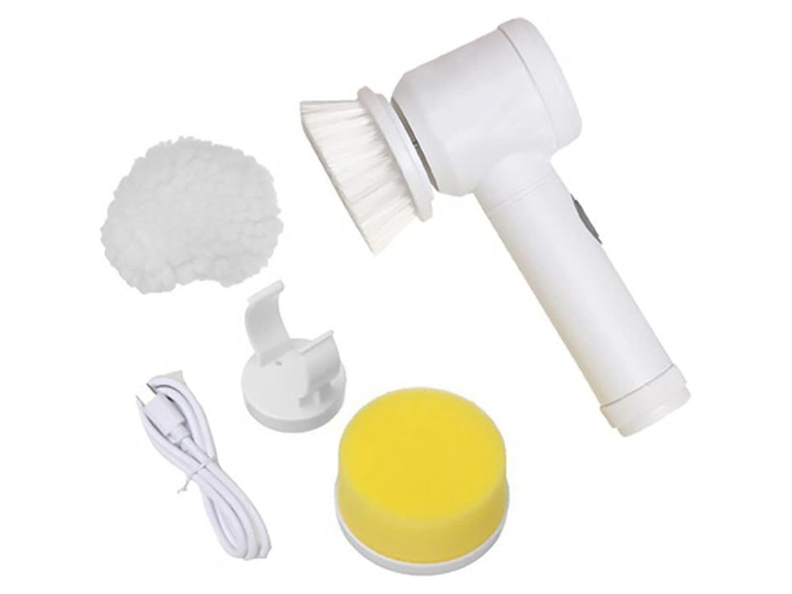 Limpiador elétrico sem fio, escova de limpeza com cabeças intercambiáveis para banheiro, cozinha, azulejos, rejunte