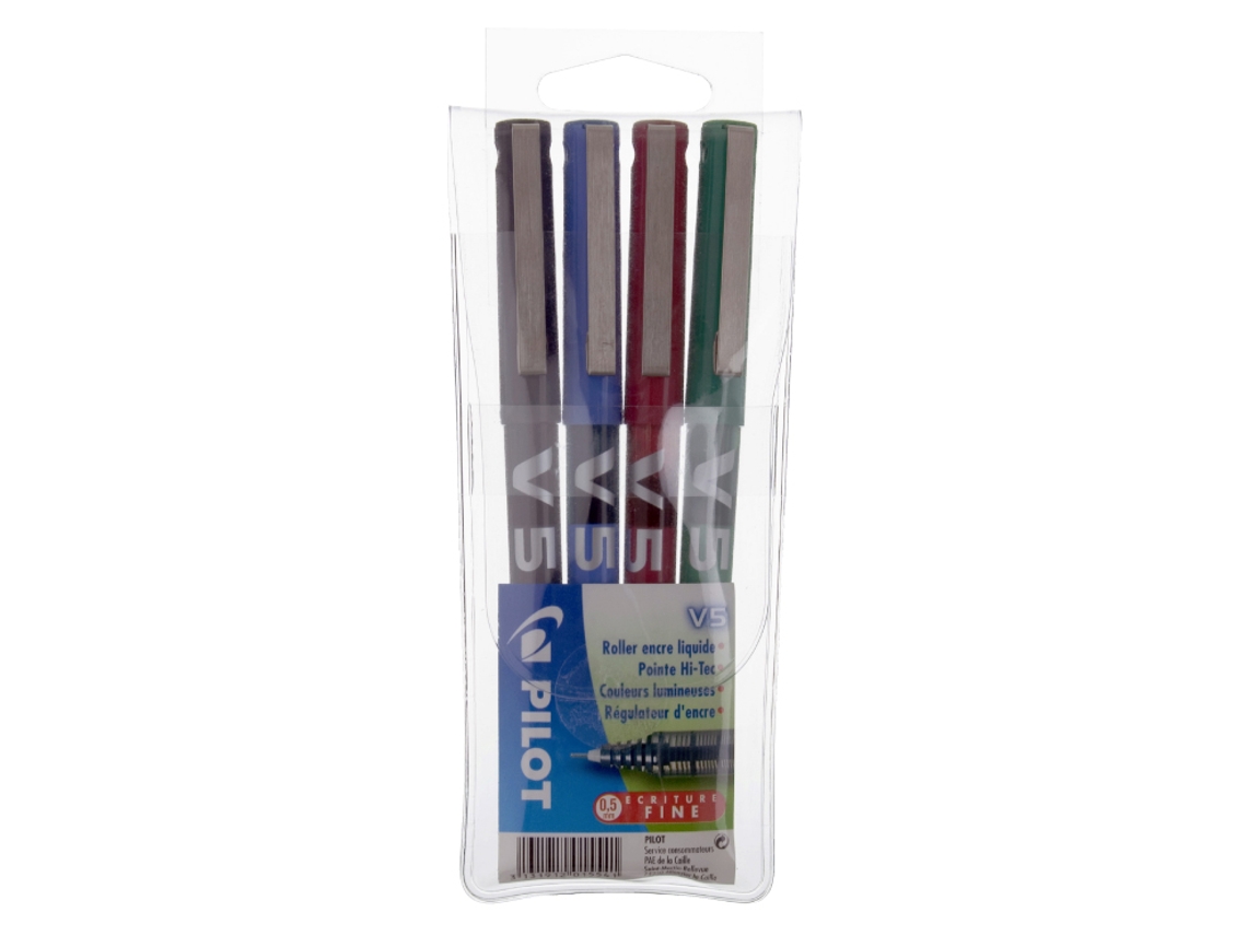 Caneta Rollerball PILOT Hi-Tecpoint V5 Caixa com 4 Cores Sortidas