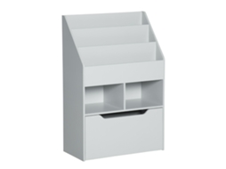 Estante De Brinquedo Mdf, Nylon E Metal Cor Cinzento 60x29,9x90cm Homcom