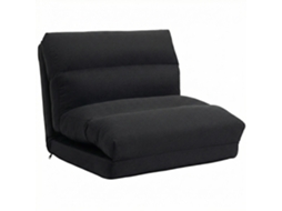 Sofá De Chão Conversível Em Cama, Inclinação 90° A 180°, 70x72x56cm, Preto