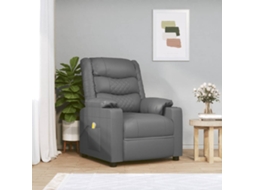 vidaXL Cadeira de Massagem couro artificial cinzento