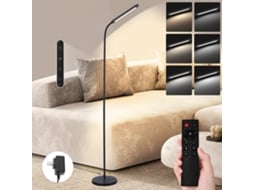 Luminária De Chão Led Nettlife Sala De Estar Luminária De Chão Preta Regulável 11w 360° Sofá Flexível