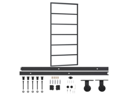 vidaXL Porta deslizante c/ conj. ferragens 90x205cm vidro ESG/alumínio