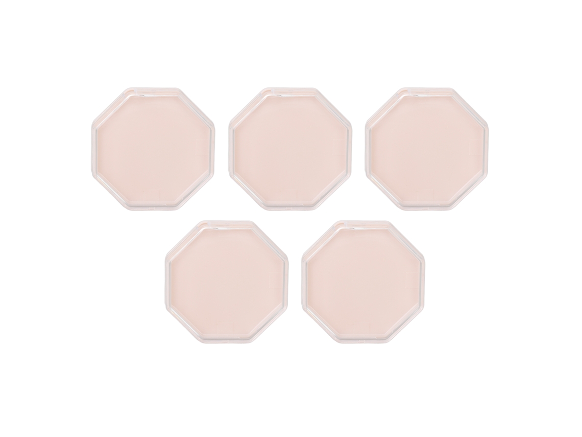 5pcs Caixa De Armazenamento De Puff De Maquiagem Octogonal Rosa