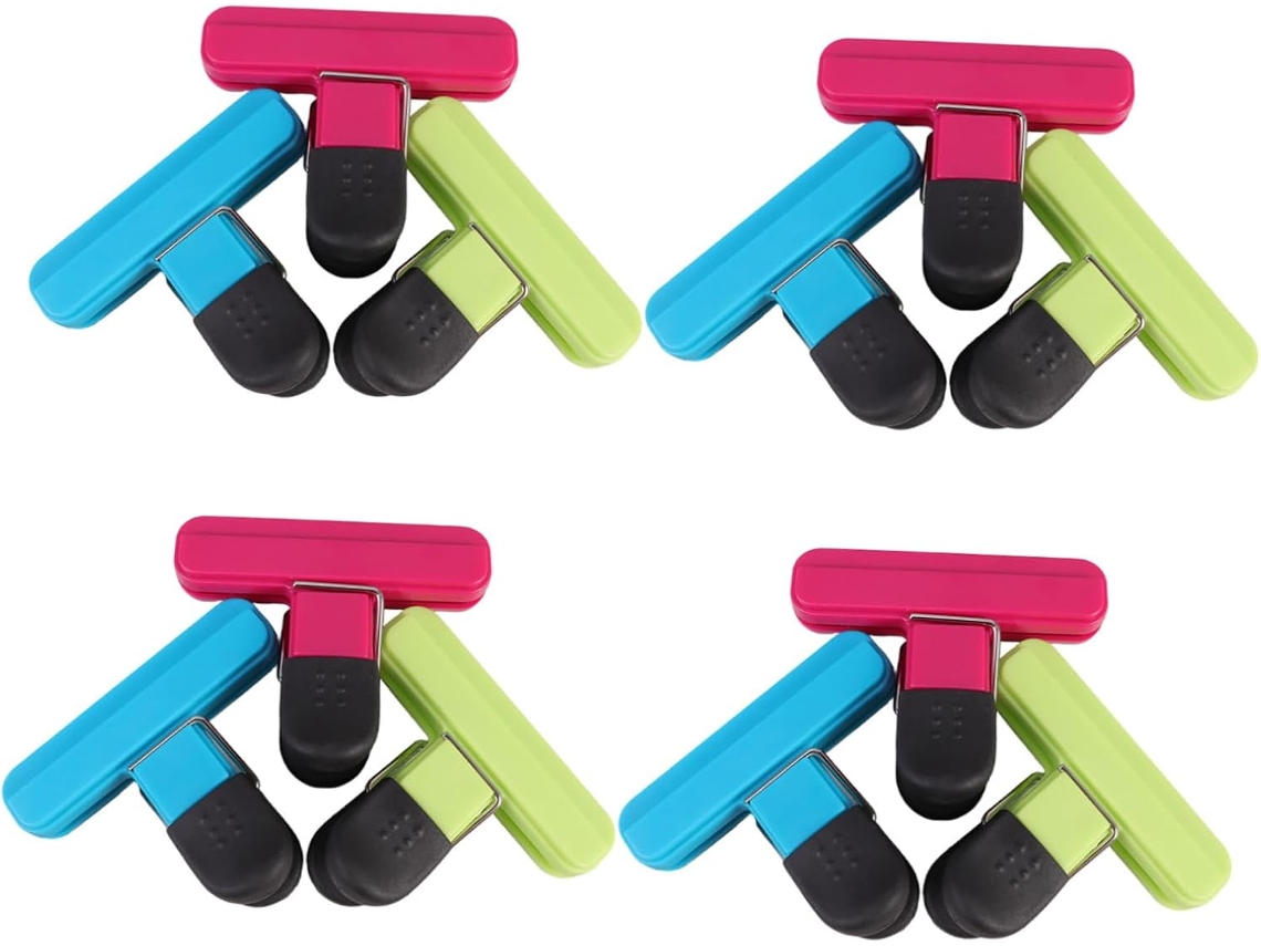 Magiclulu Conjunto De 12-clipes Sacos Alimentos, Vedação Forte, Material Abs, Fáceis De Usar E Transportar