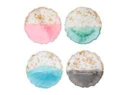 Paleta De Arte De Unhas 4 Cores Em Resina Para Mistura E Pintura Ferramenta De Exibição Antiga Anti-deslizante
