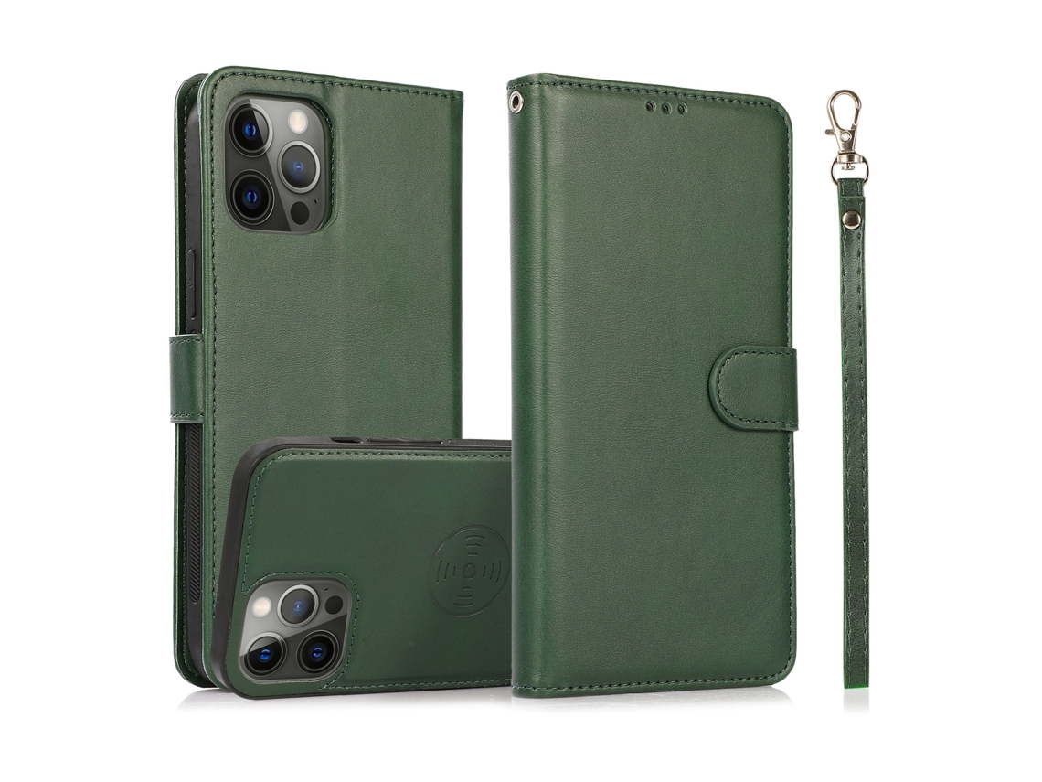 Capa Para Celular Com Estampa De Couro De Bezerro, Estilo Carteira 2 Em 1.verde Militar, A54 5ga54 5g