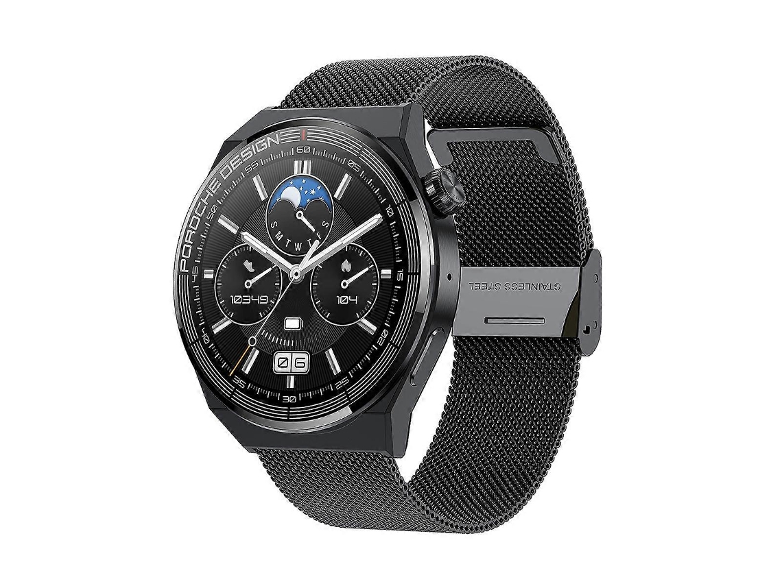 Relógio inteligente Ochstin 5HK46P com tela redonda de 1,36 polegadas e pulseira de aço com função de chamada Bluetooth. Ly Ebike