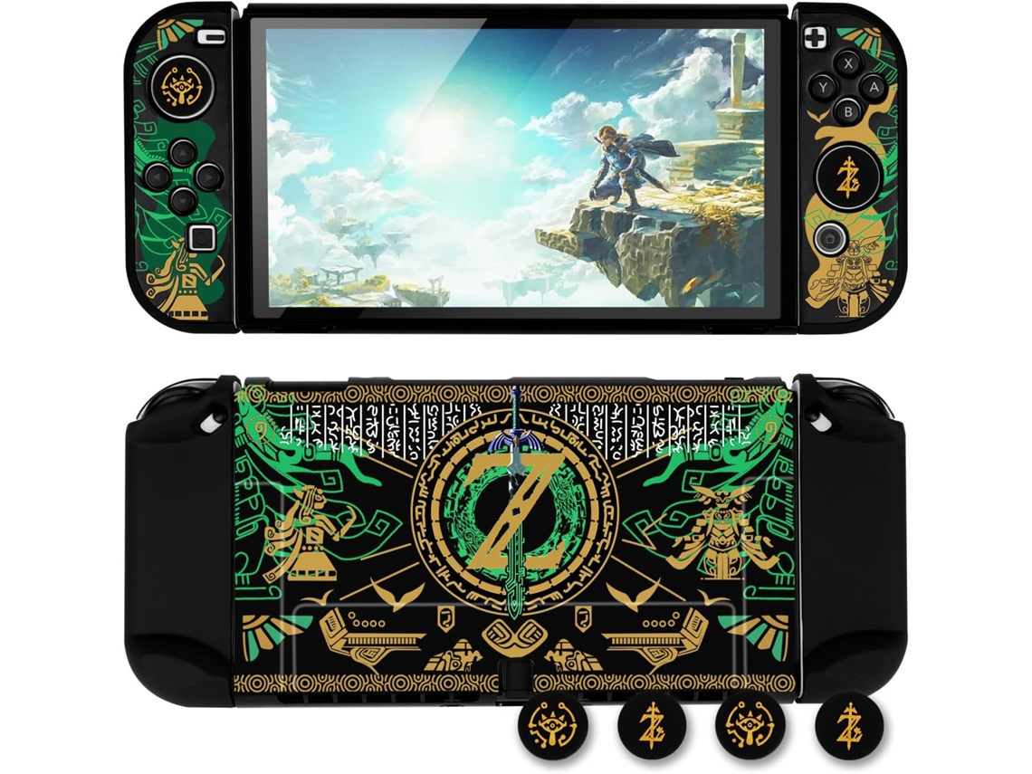 Capa Para Switch Oled Com 4 Capas Para Polegar Z Word Gertiz