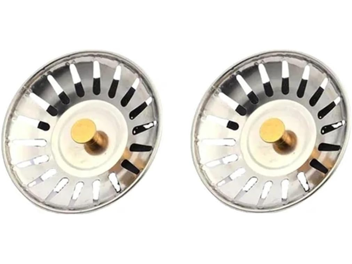 Conjunto De 2 Filtros Para Ralo Pia Cozinha, Filtro De Resíduos, Ferramentas Para Ralo De Pia Dourado 2 Peças