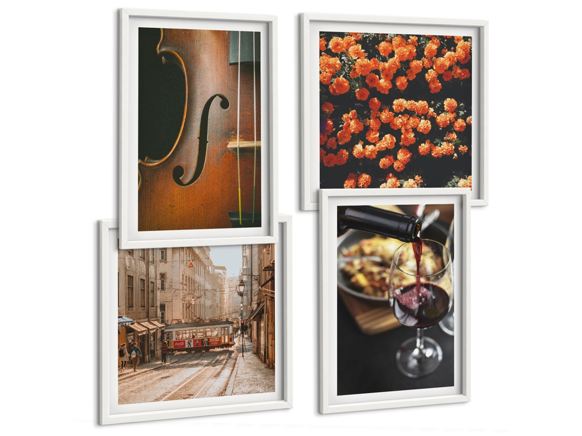Composição De Quadros Ruazinhas Charmosas De Sabores Espelharte (4 Peças)