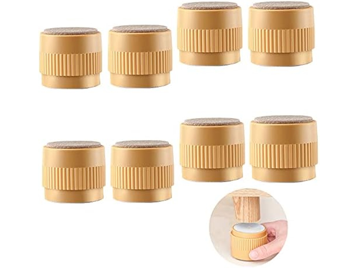 Pacote Com 8 Elevadores De Móveis Redondos Ajustáveis, Autoadesivos, Extensores De Pernas De Móveis Resistentes Para Cama, Sofá, Sofá C Aquaforge