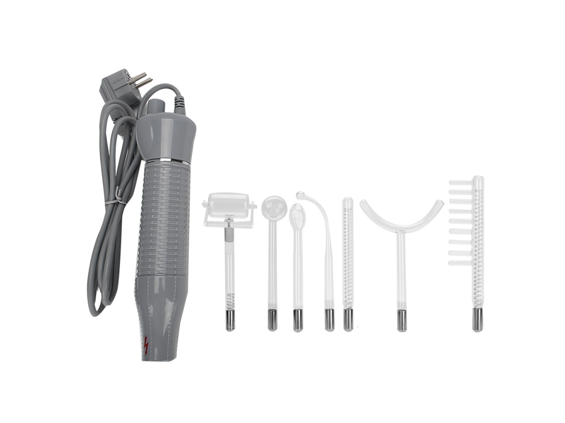 Conjunto De 7 Peças Aparelho Eletroterapia Alta Frequência, Incluindo Varinha Com Ozônio, Plugue Europeu 220v.