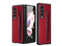 Capa Protetora Dobrável Com Textura De Lichia Para Samsung Galaxy Z Fold4