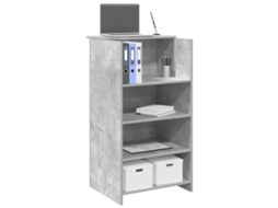 Vidaxl Balcão De Recepção 55x50x103,5 Cm Deriv. Madeira Cinza Cimento