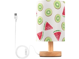 Abajur De Cabeceira Em Aquarela Melancia Com Porta Usb, Sem Necessidade De Lâmpada, Luz Led Quente Para Quarto, Sala De