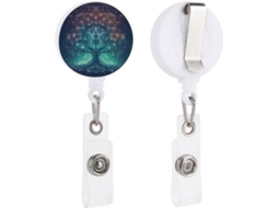 Chaveiro Retrátil Com Porta Crachá, Ícone Futurista Digital da Vida, Porta Crachá Espacial, Chaveiro Divertido E
