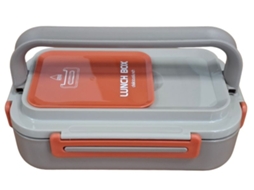 Lancheira com Asa LPM para Refeições, 850 Ml, com Talher, Seguro para Micro ondas, Fácil de Limpar, Reutilizável. Tamanho 7.5x13x21cm