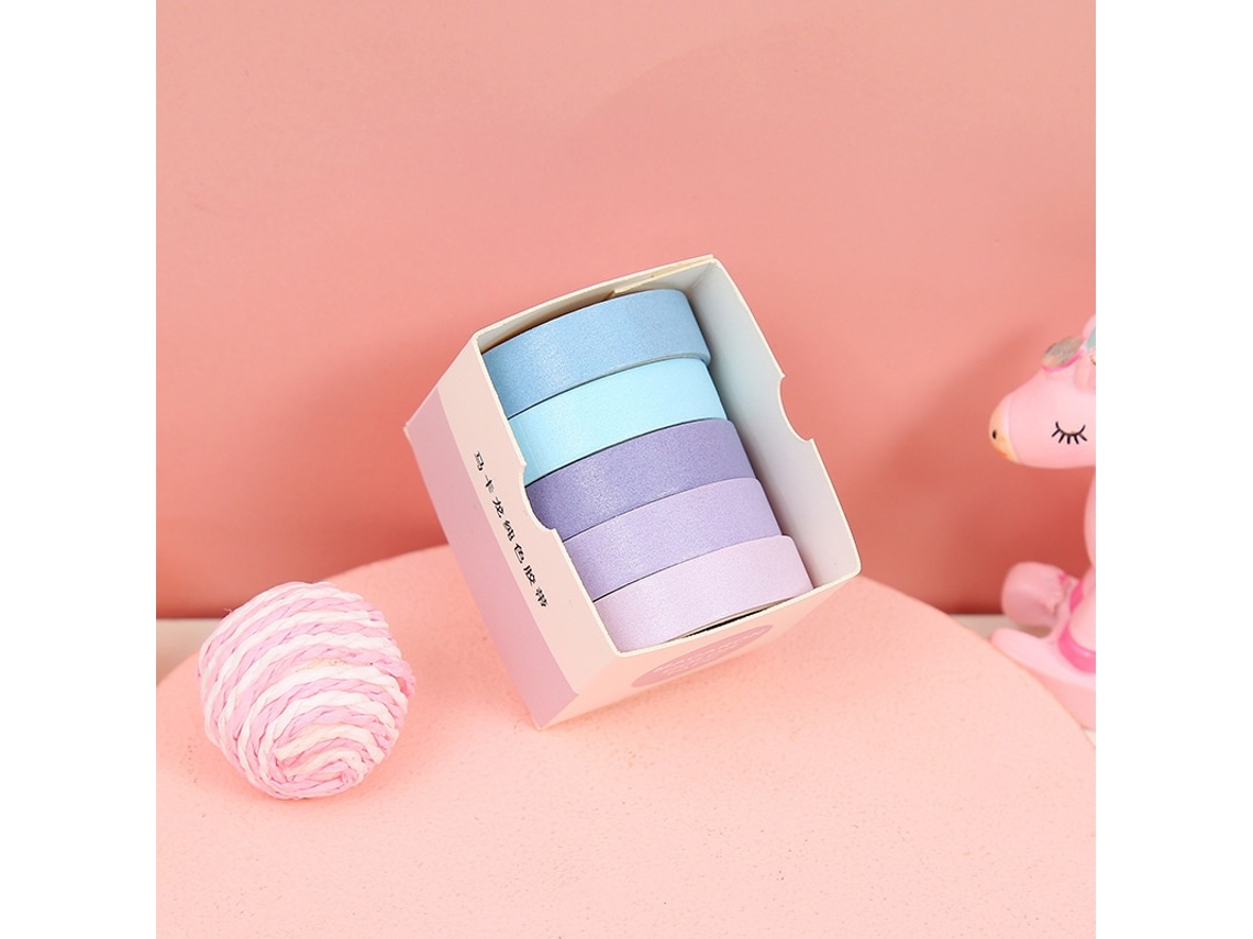 Lurelia 5 Rolos/caixa De Fita Washi Criativa Para Diário, Scrapbooking, Faça Você Mesmo, Fita Washi Decorativa Básica, Materiais Escolares