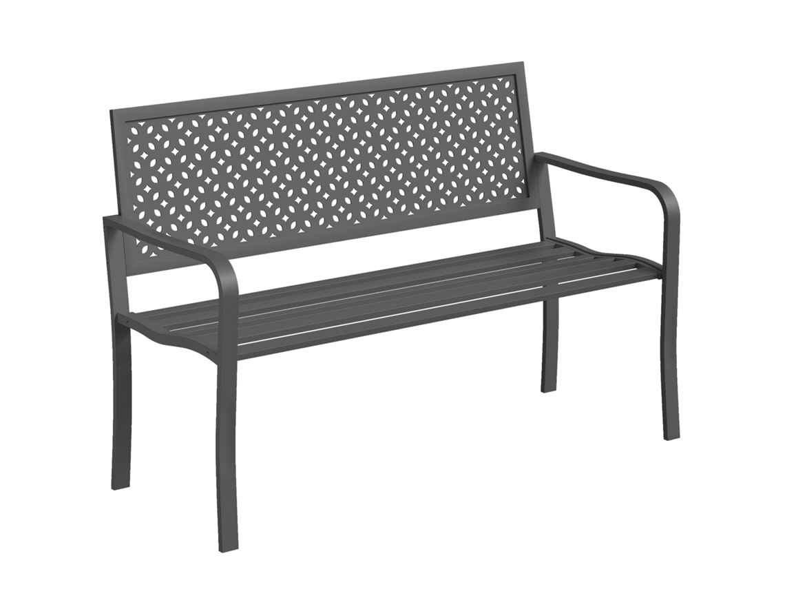 Banco Jardim MARCA de Ferro Resistente até 240kg com Encosto