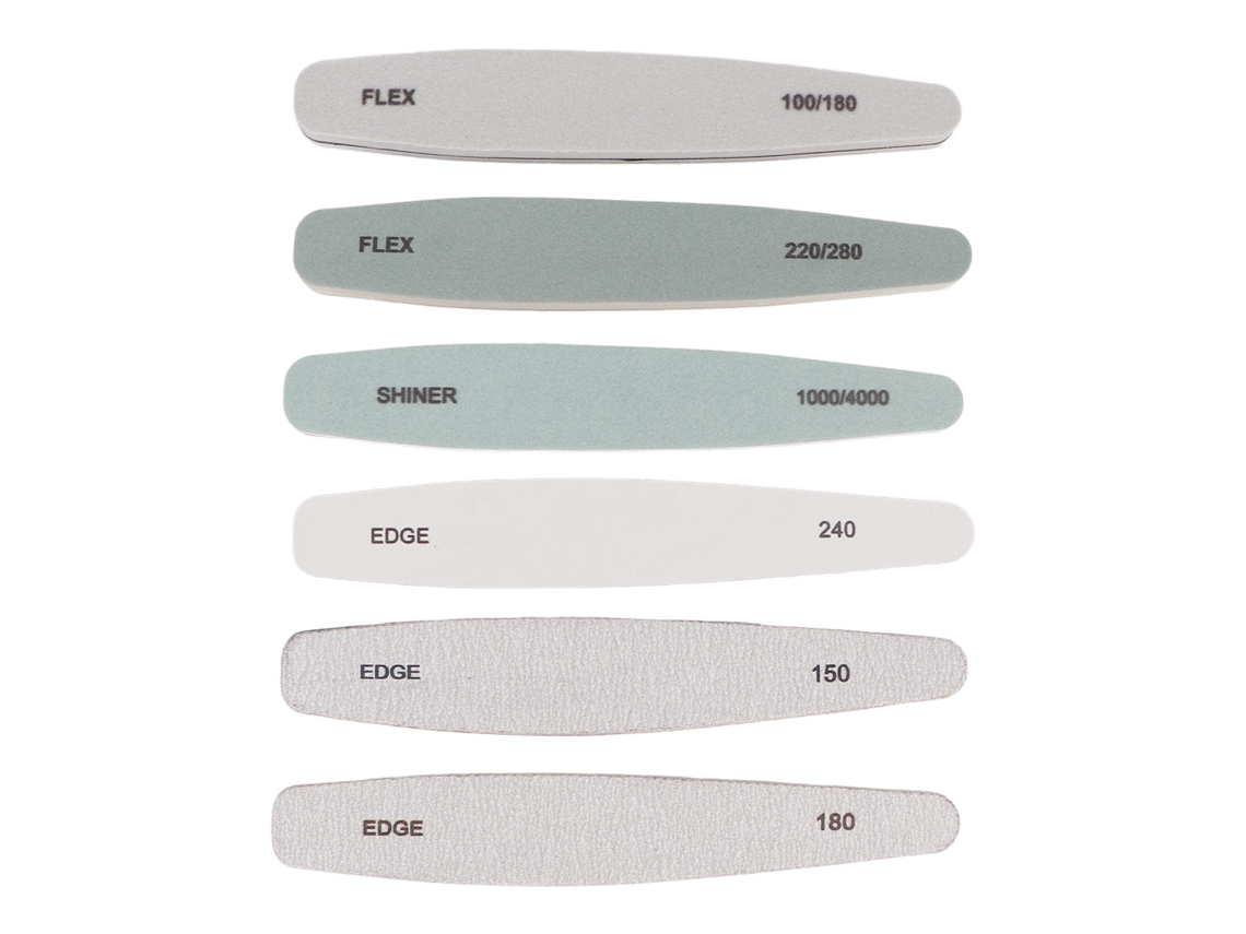 Lima de unhas profissional reutilizável e lavável com lâmina curva para manicure e pedicure, ferramenta de salão de beleza.