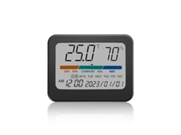 Termômetro E Higrômetro Para Ambientes Internos: Medidor De Temperatura E Umidade Para Casa, Com Suporte E Indicador.