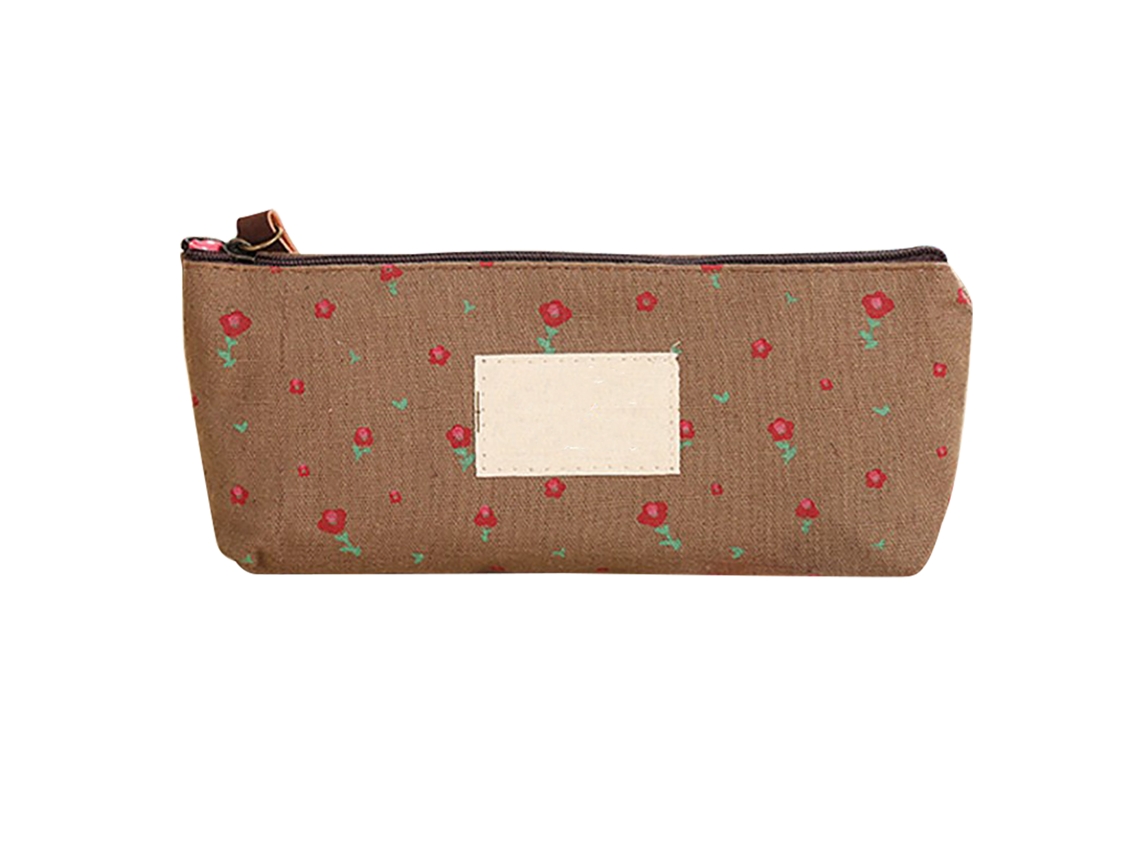 Estojo Laxiscreed Grande Capacidade Com Design Floral Em Café Para Organização E Estilo