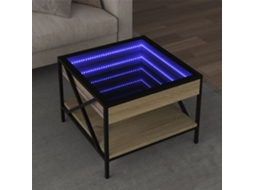 Vidaxl Mesa De Centro Luzes Led Infinity 50x50x38 Cm Carvalho Sonoma