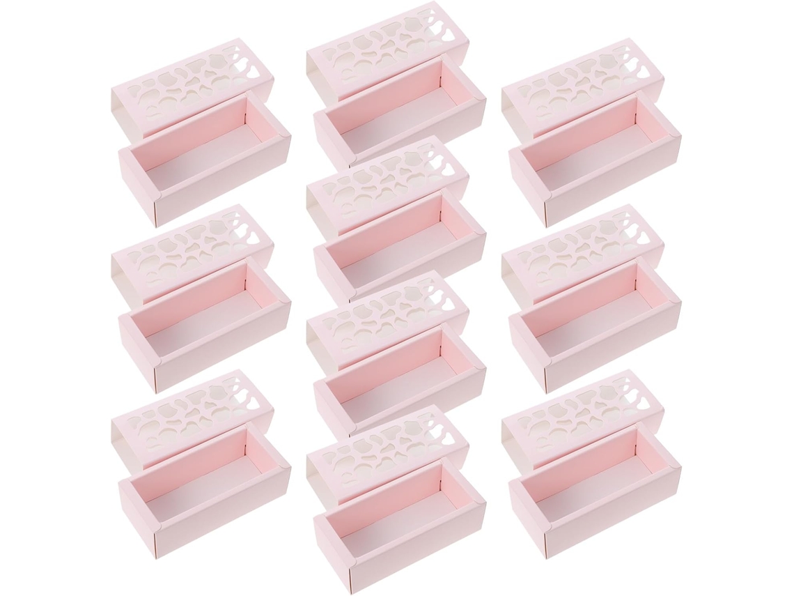 Caixas De Papel Rosa Childweet Para Sobremesas Com Janela Transparente, Pacote Com 10 Unidades, Ideais Para Macarons E
