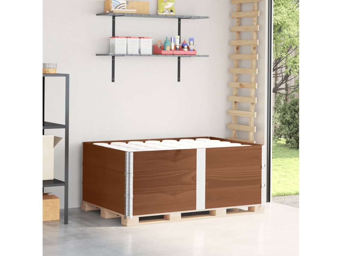 Vidaxl Colares Para Paletes 3 Pcs 150x100 Cm Pinho Maciço Castanho