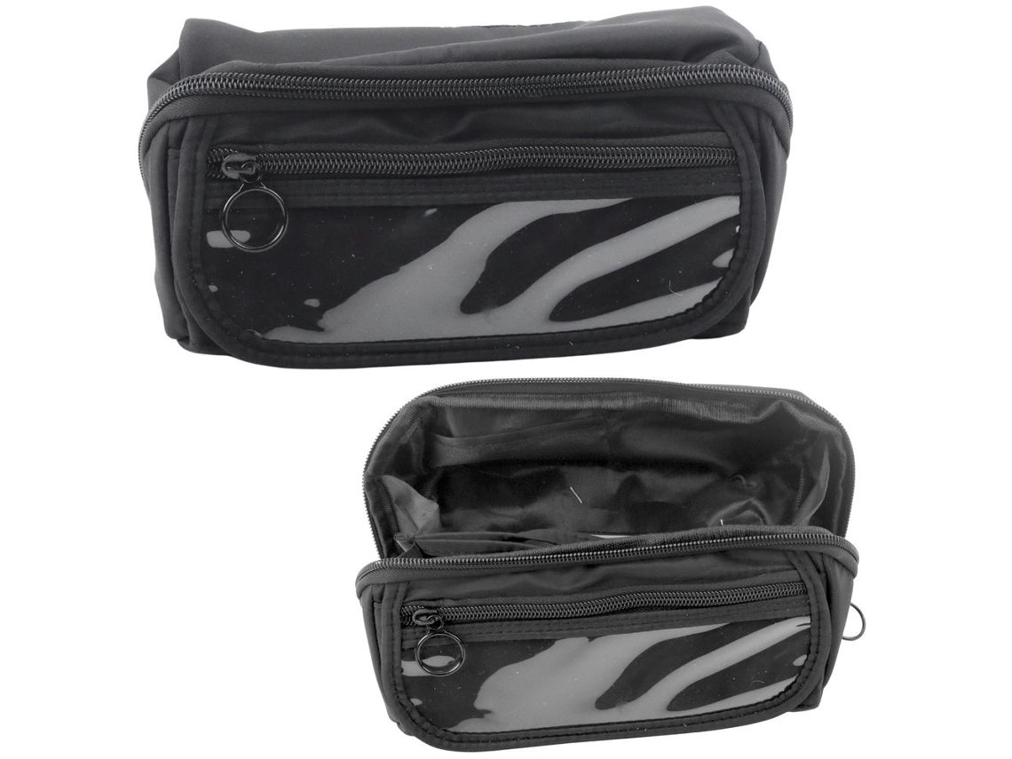 Estojo Dobrável de Plástico para Lápis, 20x10x8 Cm, com Bolso Transparente BRILVIBERA