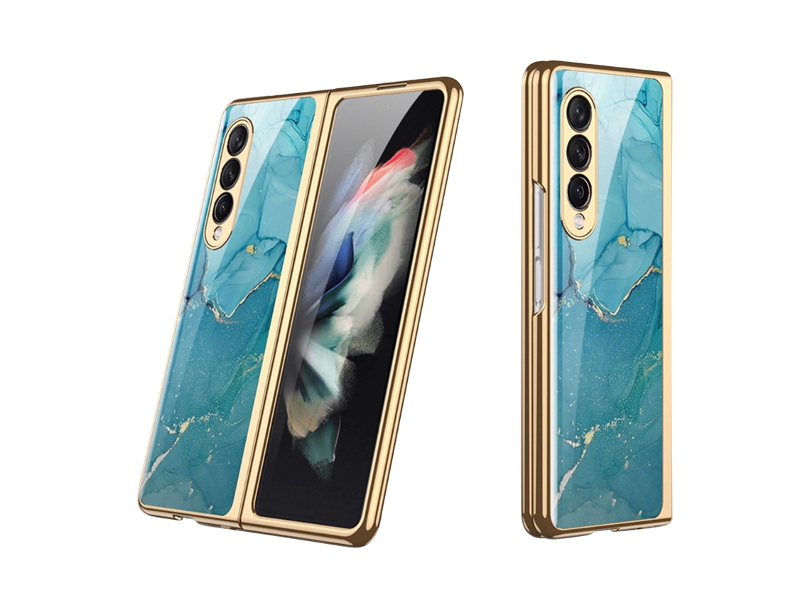 Capa de Telefone EOOCOO (para Samsung Galaxy Z Fold3 Gold lake Blue)